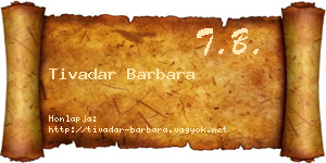 Tivadar Barbara névjegykártya